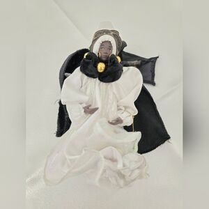 Sandy Doll 7" African Angel Ornament White Drab READ
